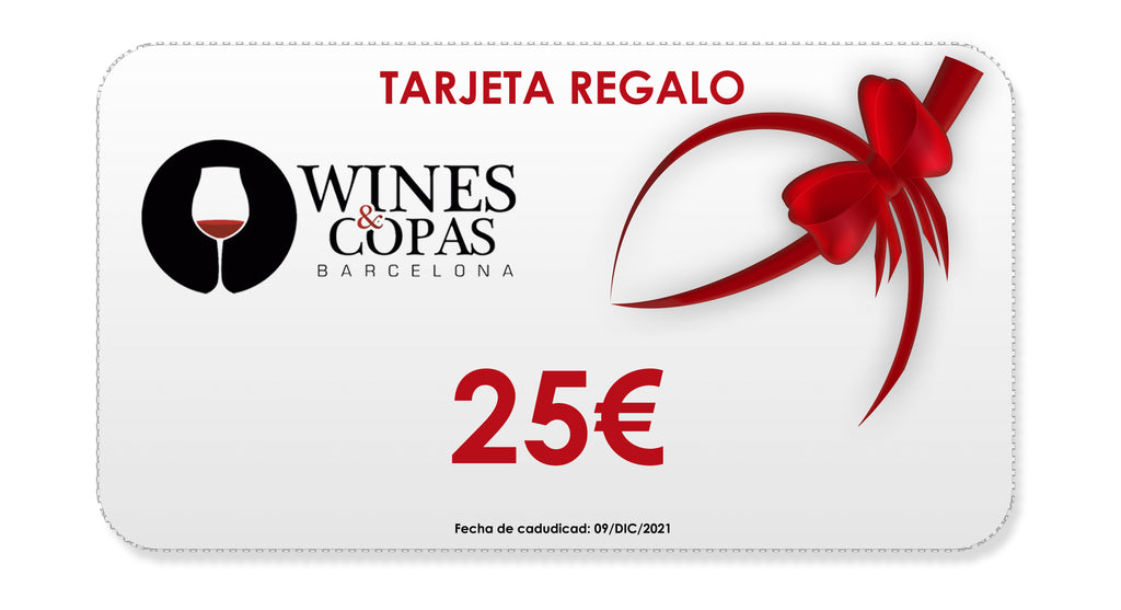 25&euro; Gift Card - Tarjeta de Regalo - Wines and Copas Barcelona